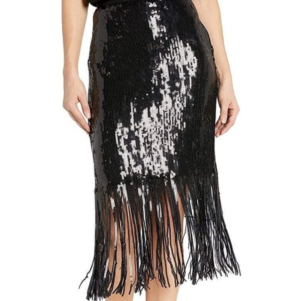 Vince Camuto Sequin Fringe Skirt